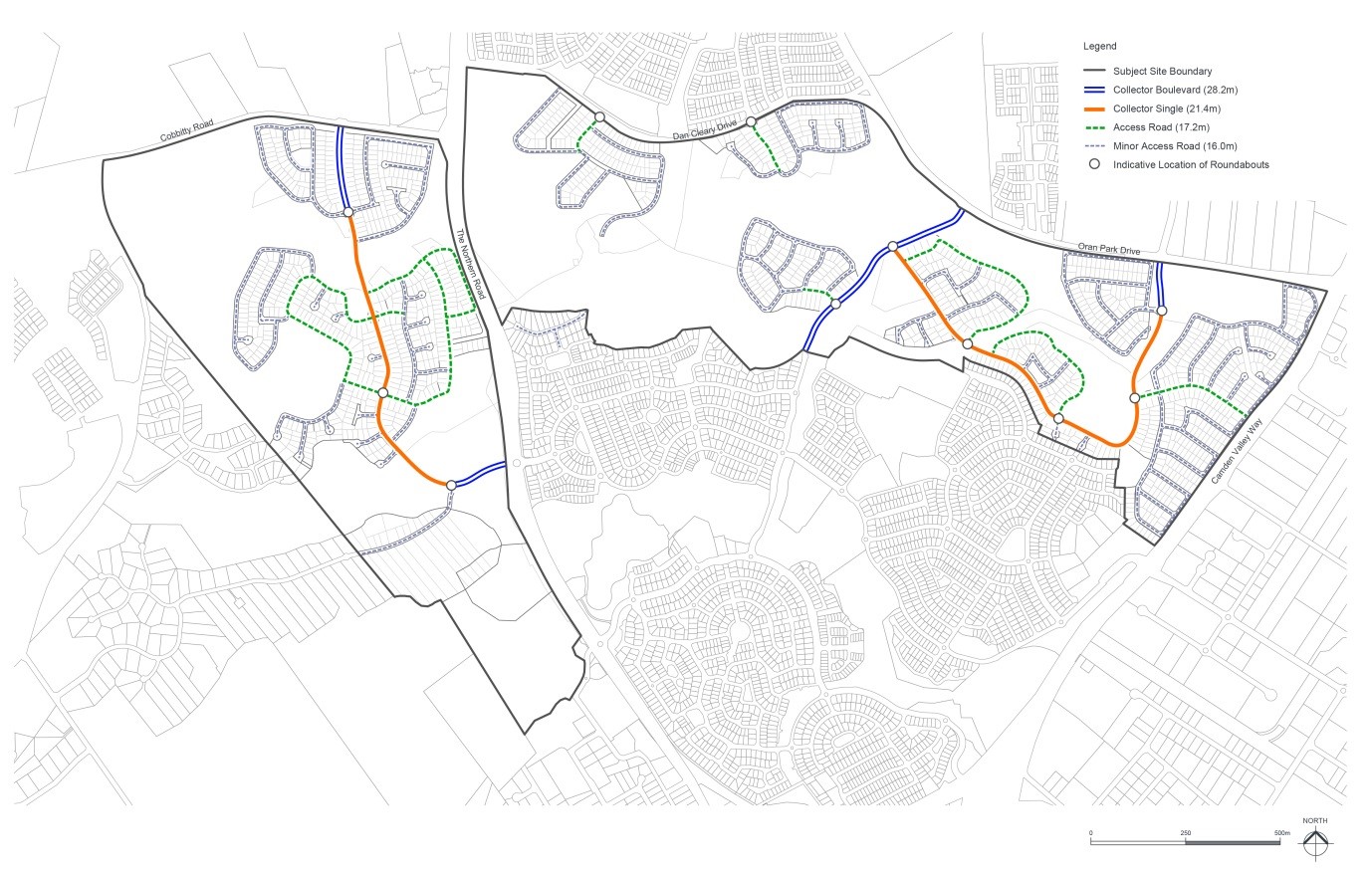 Figure 4-4: Harrington Grove Indicative Road Hierarchy Plan