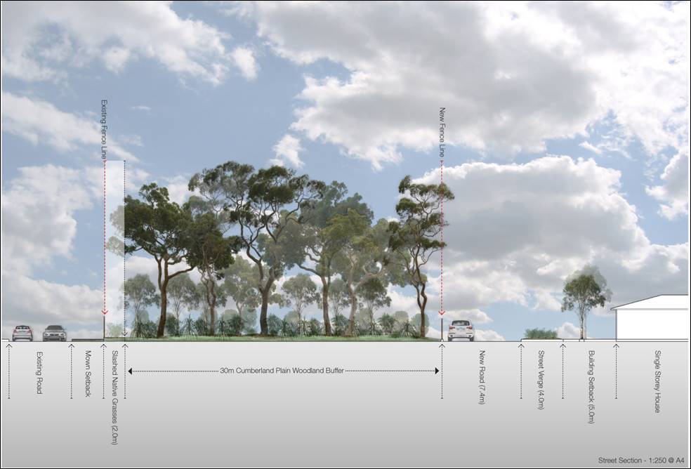 Figure 7-12: Cross Section through Gledswood Access Road